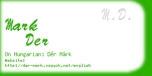 mark der business card